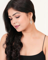 Halo Loop Pavé Drop Earrings