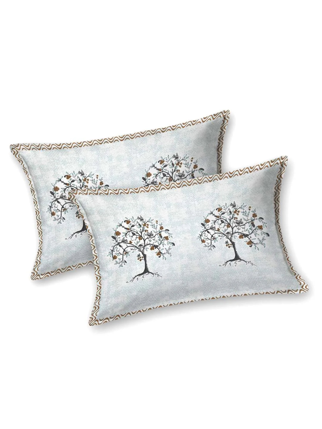 100% Pure Cotton Traditional Printed Bedsheet for Double Bed King Size Bedsheet with 2 Pillow Covers - TN Creations