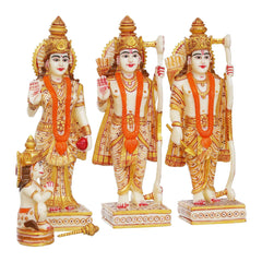Ram darbar Idol Sita Statue Hanuman Laxman Idol Antique Finish Home D?cor Marble God Statue - TN Creations