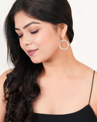 Pavé Halo Hoop Earrings