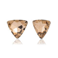 Champagne Trillion‑Cut Studs