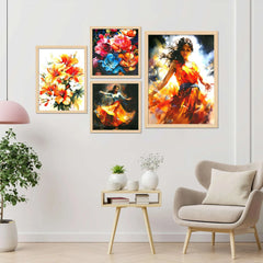 SET OF 4 DIGITAL WALL PAINTING - TN Creations