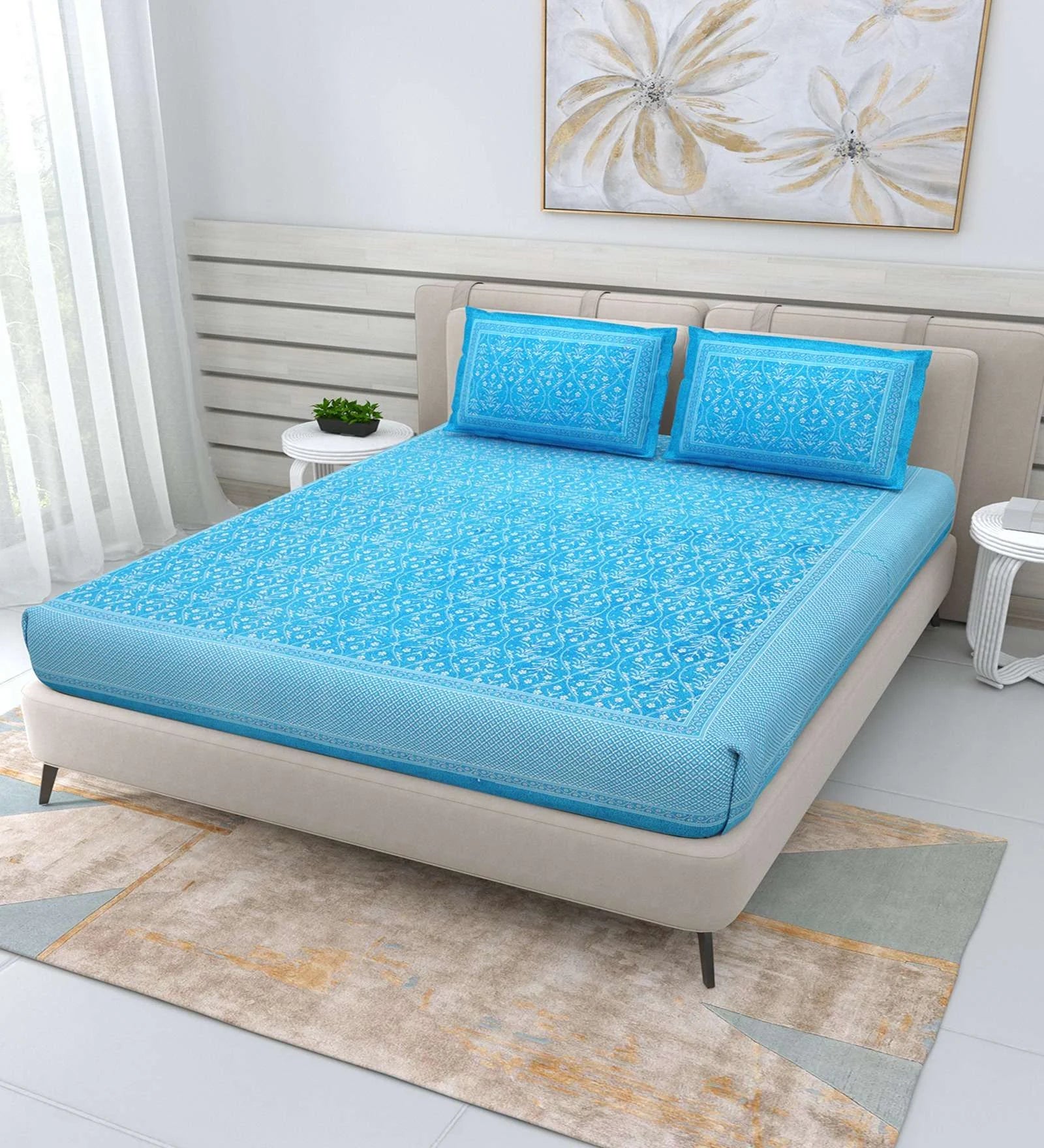 100% Cotton King Bed Sheet Set - TN Creations