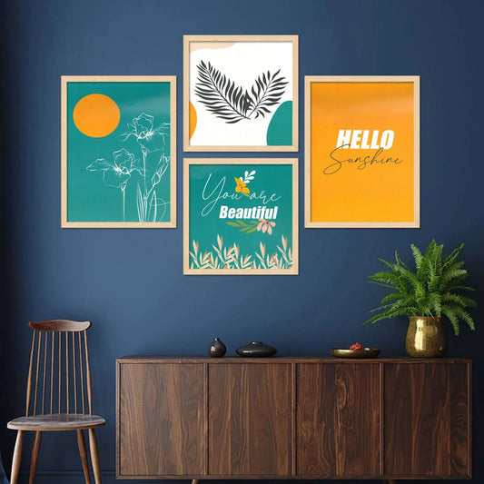 SET OF 4 DIGITAL WALL PAINTING