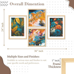 SET OF 4 DIGITAL WALL PAINTING - TN Creations