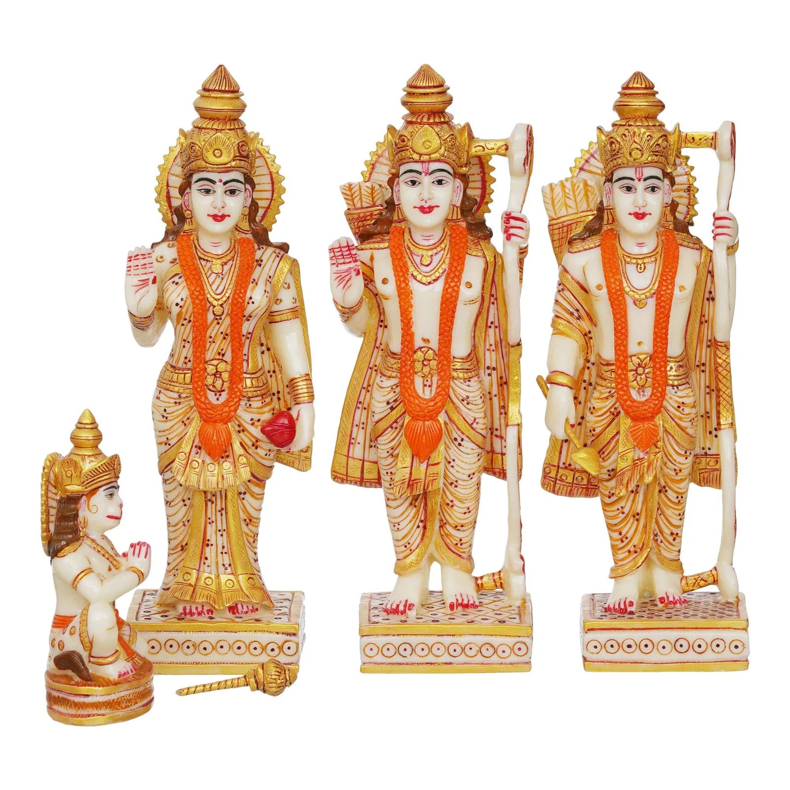 Ram darbar Idol Sita Statue Hanuman Laxman Idol Antique Finish Home D?cor Marble God Statue - TN Creations
