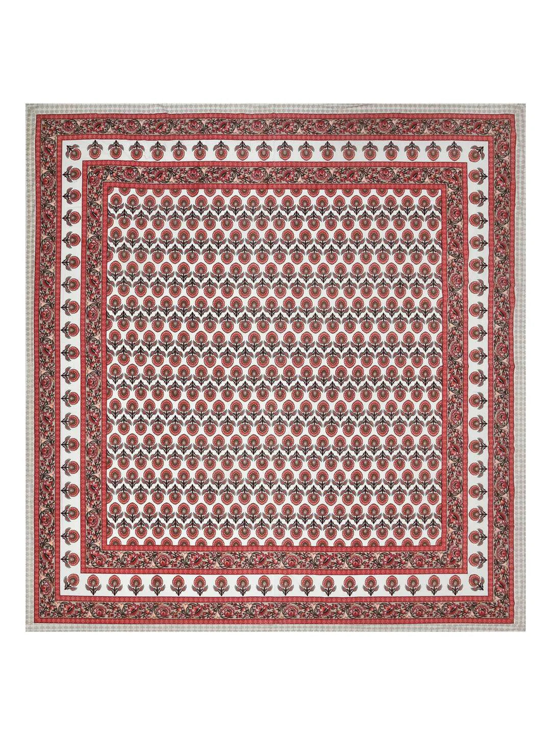 100% Pure Cotton Traditional Printed Bedsheet for Double Bed King Size Bedsheet with 2 Pillow Covers - TN Creations