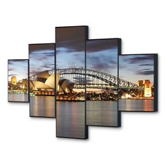 Sydney Opera House & Harbour Bridge 5-Piece Wall Art Set