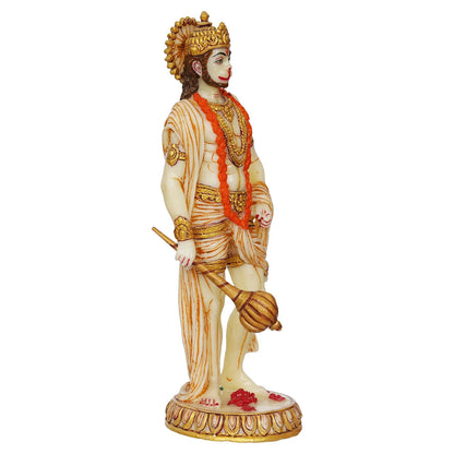 Handmade 10-Inch Marble Hanuman Ji Idol – Elegant Home & Temple Décor