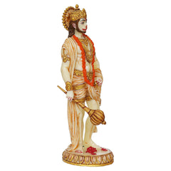 Handmade 10-Inch Marble Hanuman Ji Idol – Elegant Home & Temple Décor - TN Creations