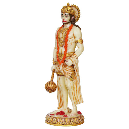 Handmade 10-Inch Marble Hanuman Ji Idol – Elegant Home & Temple Décor