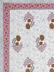 100% Pure Cotton Traditional Printed Bedsheet for Double Bed King Size Bedsheet with 2 Pillow Covers - TN Creations