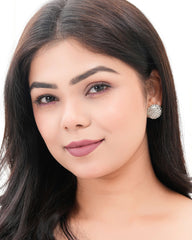 Pavé Crystal Disc Stud Earrings