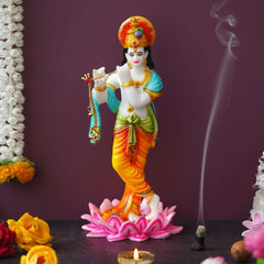 Krishna Playing Flute Statue (11.25 Inches) - TN Creations