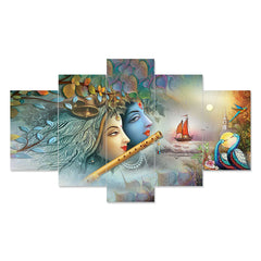 Radha Krishna Divine Love 5-Piece Wall Art Set