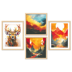 SET OF 4 DIGITAL WALL PAINTING - TN Creations