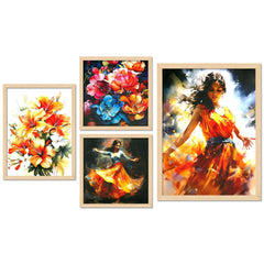 SET OF 4 DIGITAL WALL PAINTING - TN Creations