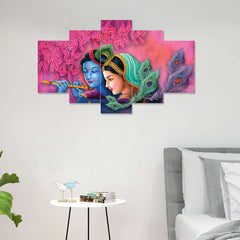 Radha Krishna Love 5-Piece Wall Art Set