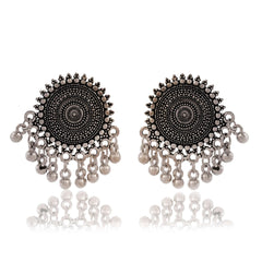 Sunburst Disc Jhumka Earrings