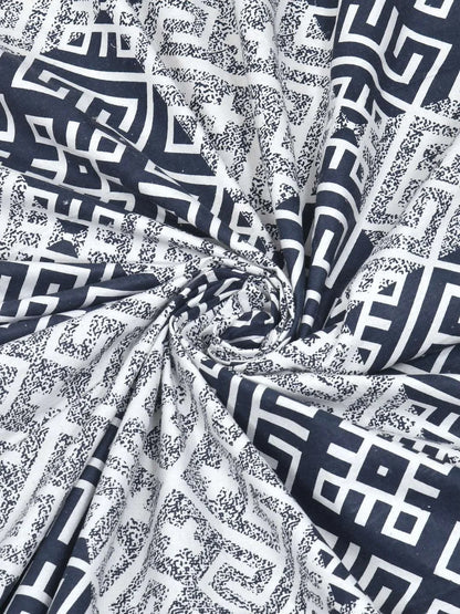 100% Pure Cotton Traditional Printed Bedsheet for Double Bed King Size Bedsheet with 2 Pillow Covers