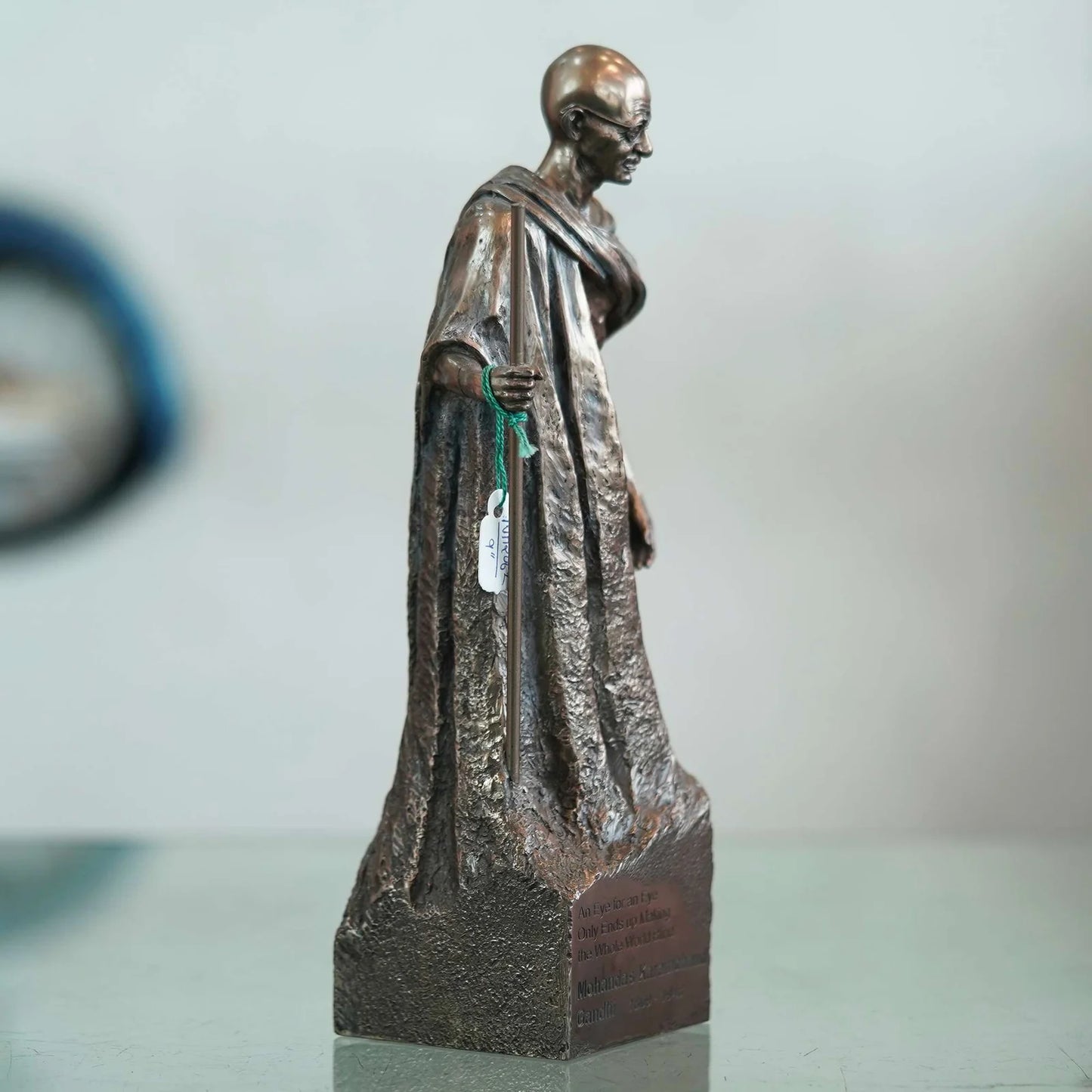 Mahatma Gandhi Statue with Quote, “An Eye for an Eye Makes the Whole World Blind”