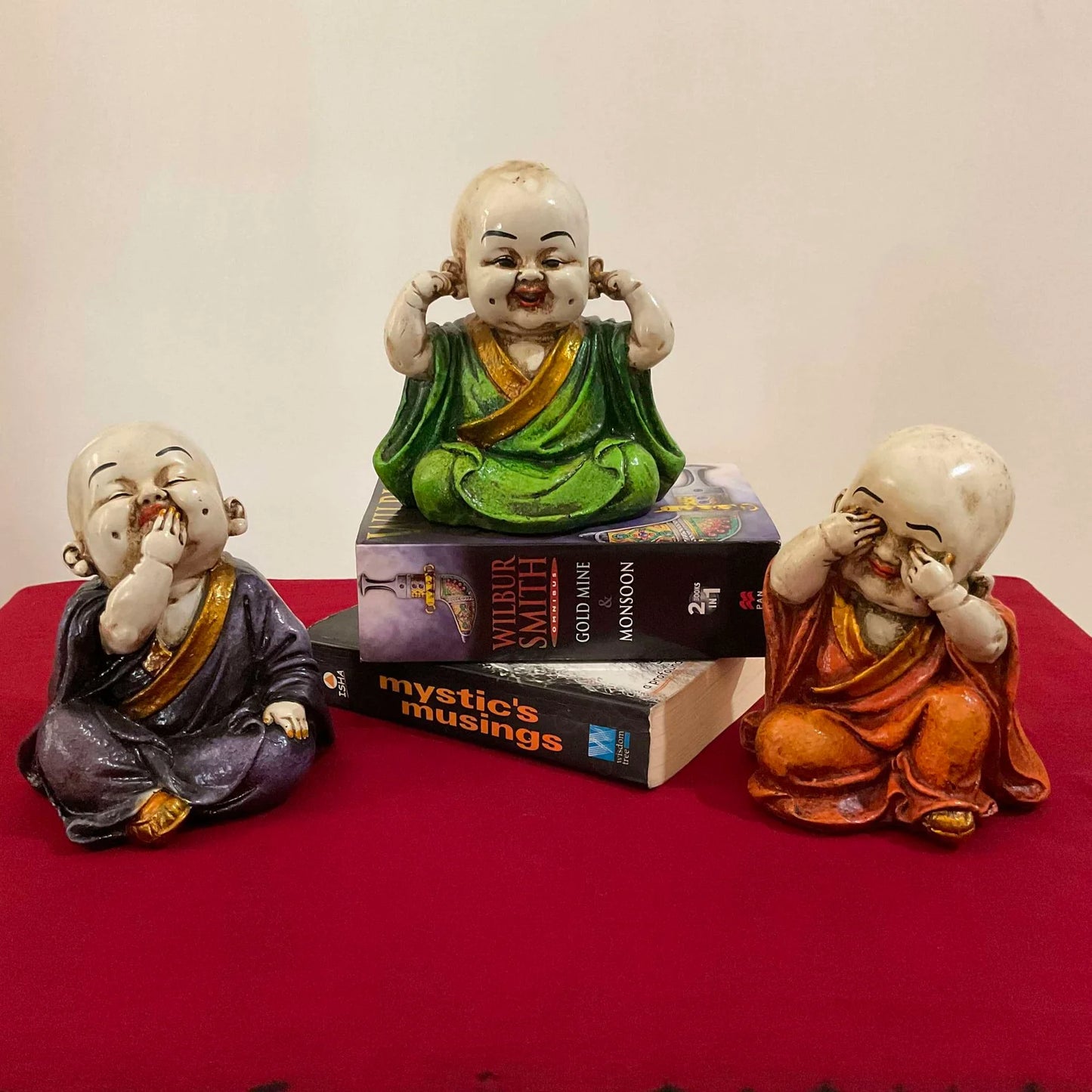 Three Laughing Buddhas: See No Evil, Hear No Evil, Speak No Evil