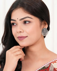 Sunburst Disc Jhumka Earrings
