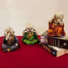 Three Laughing Buddhas: See No Evil, Hear No Evil, Speak No Evil - TN Creations